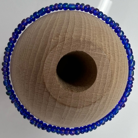 Stretch Beaded Anklet Sapphire Rainbow Blue - Picture 7 of 14